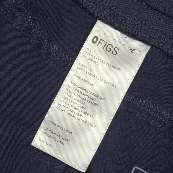 FIGS Kade Straight Leg Scrub Pants Womens M Medium Navy Blue Medical Nurse FIONx - Picture 9 of 13